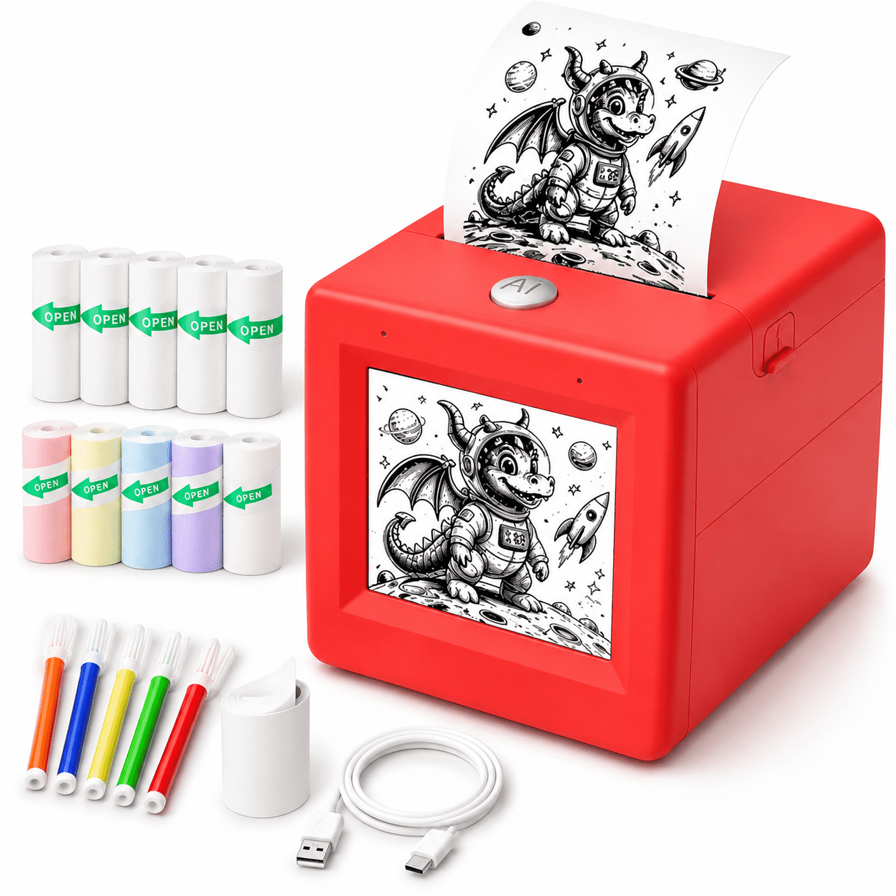 AI Voice Sticker Maker for Kids, Inkless Sticker Printer Machine Box ...