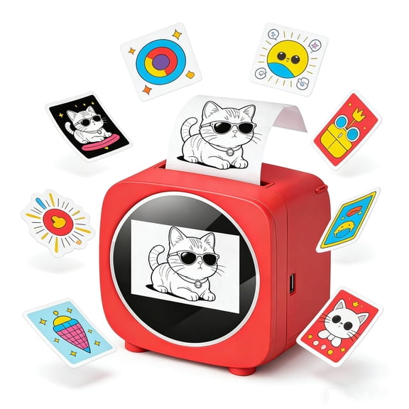 AI Voice Sticker Printer with Screen, Mini Thermal Sticker Maker, Inkless Portable Talk-to-Print Machine for Coloring, Journals, DIY Crafts & Home Organization