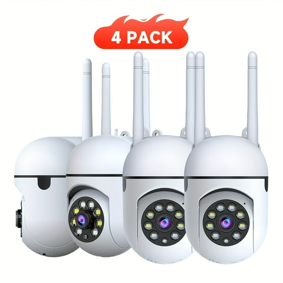 [AI Wireless Camera] 4pcs Wireless Camera Indoor | 3MP, CLOUD Storage, 2.4/5G WiFi, AI Motion Detection, Two-Way Audio, Color Night Vision, Home Surveillance Security System