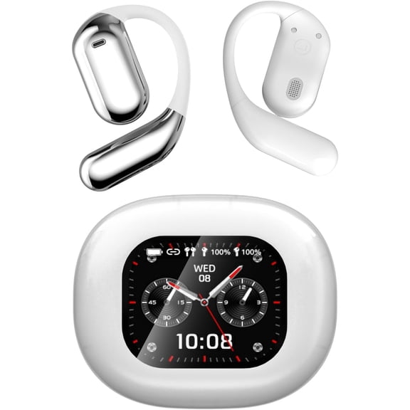 AI Wireless Translation Earbuds with 70 Hour Bluetooth 5.4 Sports Earbuds, Wireless Smart Touch Screen, Ear Cup with Ear Hooks, IPX5 Waterproof for Business and Travel