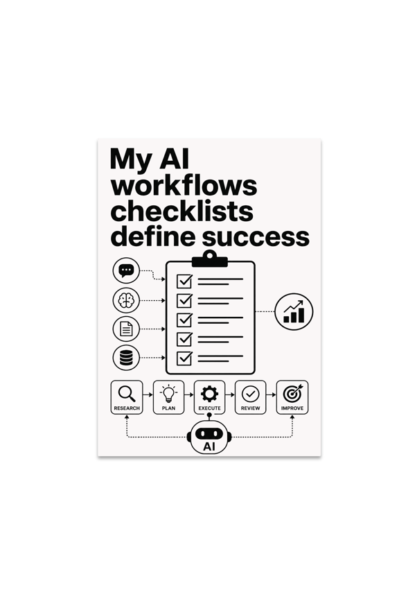 AI Workflows Checklists Define Success - Productivity Enthusiast - 13x19 Poster Print
