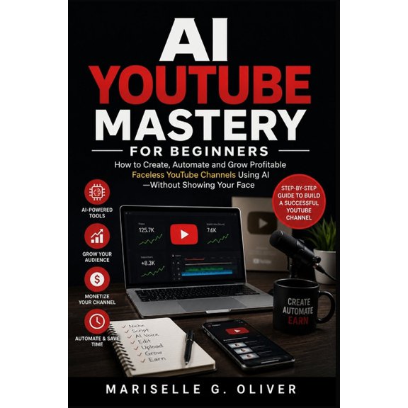 AI YouTube Mastery for Beginners: How to Create, Automate, and Grow Profitable Faceless Channels Without Showing Your Fa, (Paperback)