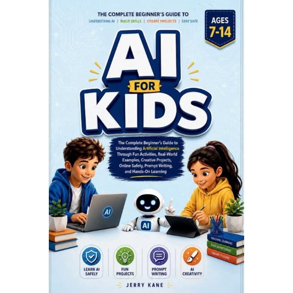 AI for Kids Ages 7-14: A Fun and Easy Guide to Understanding Artificial Intelligence, Writing Great Prompts, and Using A, (Paperback)
