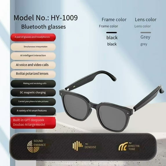 AI intelligent translation glasses chat GPT touch sunglasses wireless Bluetooth simultaneous interpretation headphones
