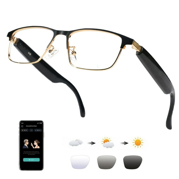 AI translation glasses, smart glasses supporting real-time translation in 160 languages, multi-functional audio glasses with HIFI sound quality, suitable for cycling and daily office work