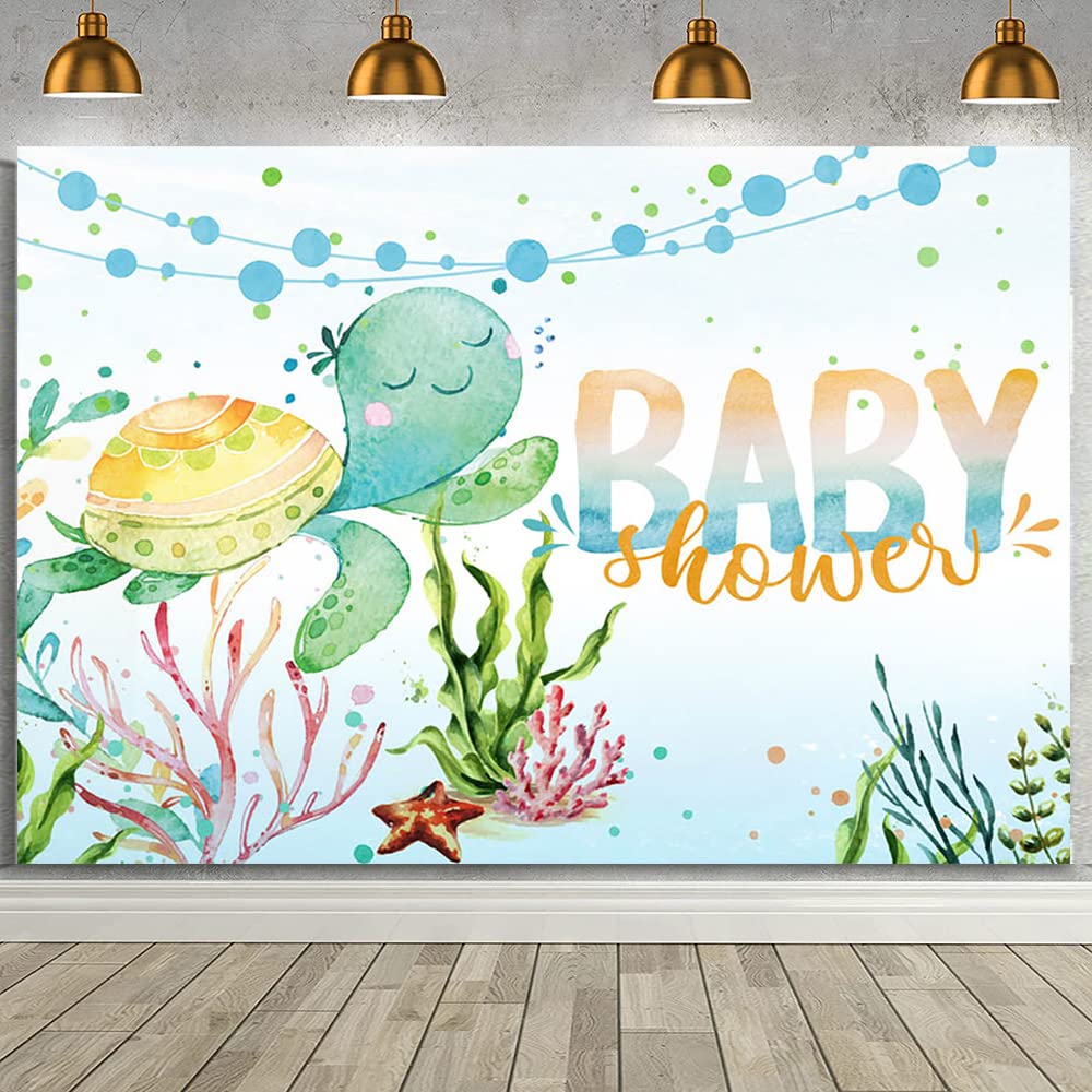 AIBIIN Under The Sea Baby Shower Backdrop Ocean Ba