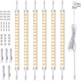 thumbnail image 1 of Dimmable Under Cabinet Lighting - 12 Inch Linkable LED Lights for Kitchen, Shelf, Workbench, Desk, Cupboard, Garage (6 PCS) - 120V Plug in & Hardwired - Warm White 3000K, 1 of 6