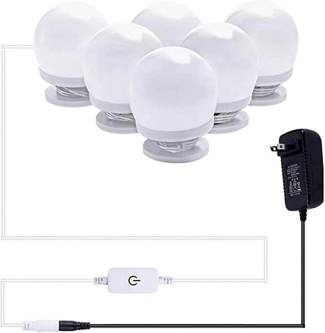 AIBOO Hollywood LED Vanity Mirror Lights Kit ,6 Natural Light Bulbs