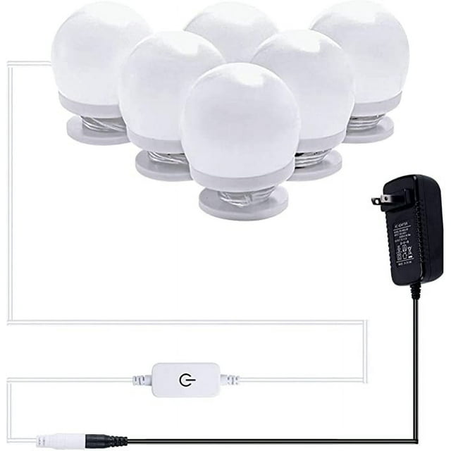 AIBOO Hollywood LED Vanity Mirror Lights Kit ,6 Natural Light Bulbs