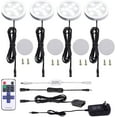 thumbnail image 1 of LED Under Cabinet Lighting Kit with 4 Puck Lights - Dimmable Wireless RF Remote Control for Kitchen Counter Accent Lighting - Daylight White(6000K)), 1 of 8
