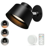 AIBOO LED Wall Sconce with 360°Free Rotation, Rechargeable Sconce Wall Light with wireless Remote (3 Color Temperatures )