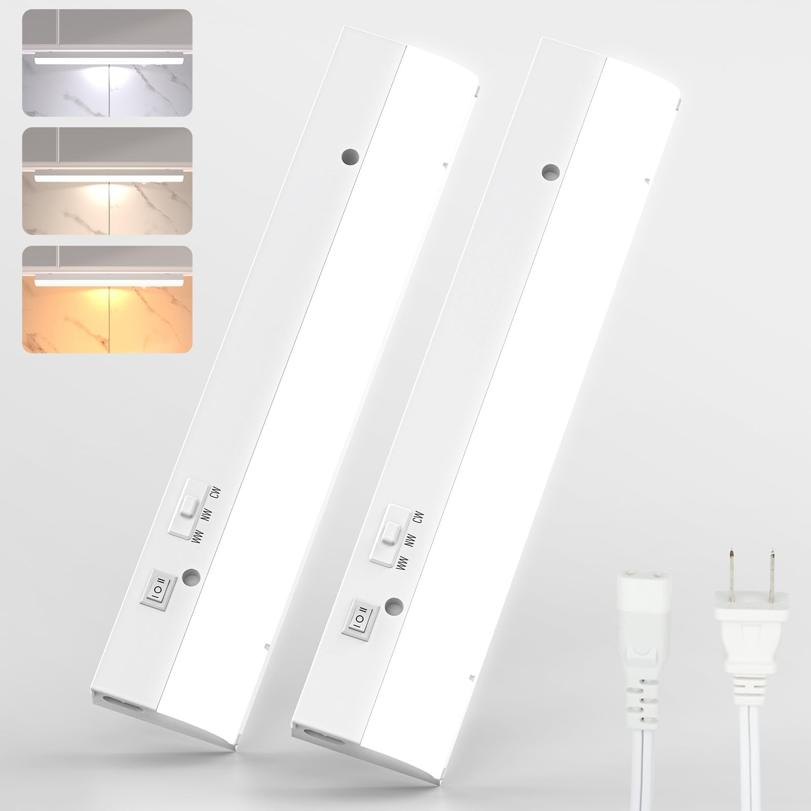 AIBOO Led Under Task Lighting for Kitchen Plugin Closet Light dimmable Under
