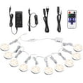 thumbnail image 1 of Dimmable Linkable Under Cabinet LED Puck Lights - 10 Warm White Lights with Wireless RF Remote Control, Hardwired & Wall Plug-in Options for Furniture and Cupboard Lighting, 1 of 8