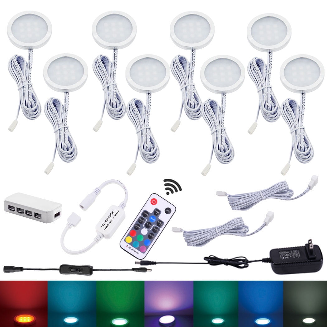 RGB Color Changing LED Under Cabinet Lights  for Xmas Decorating Kitchen Counter Shelf Furniture Ambiance Lighting