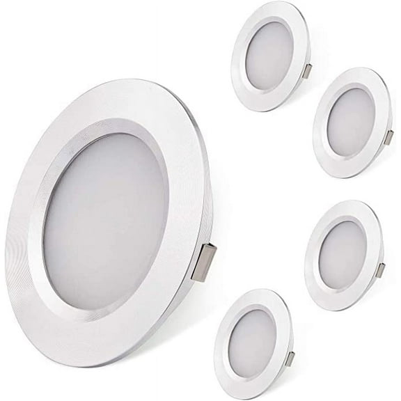 Super Slim LED Ceiling Lights for RVs - 12V 2W 200LM Full Aluminum Recessed Lighting for Camper Vans, Motorhomes, Sailboats, and Houseboats - 4000K Natural White (4 Pack)