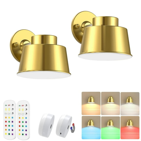AIBOO Rechargeable Art Display Lights, Color Changing & Dimmable with Remote, 2 Pack