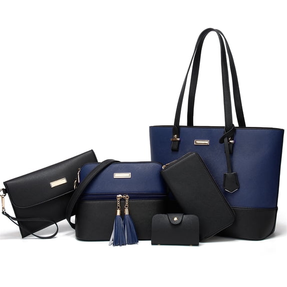 AICARE 5 Piece Purses for Women Handbag Set Satchel Shoulder Tote Bag with Wallet