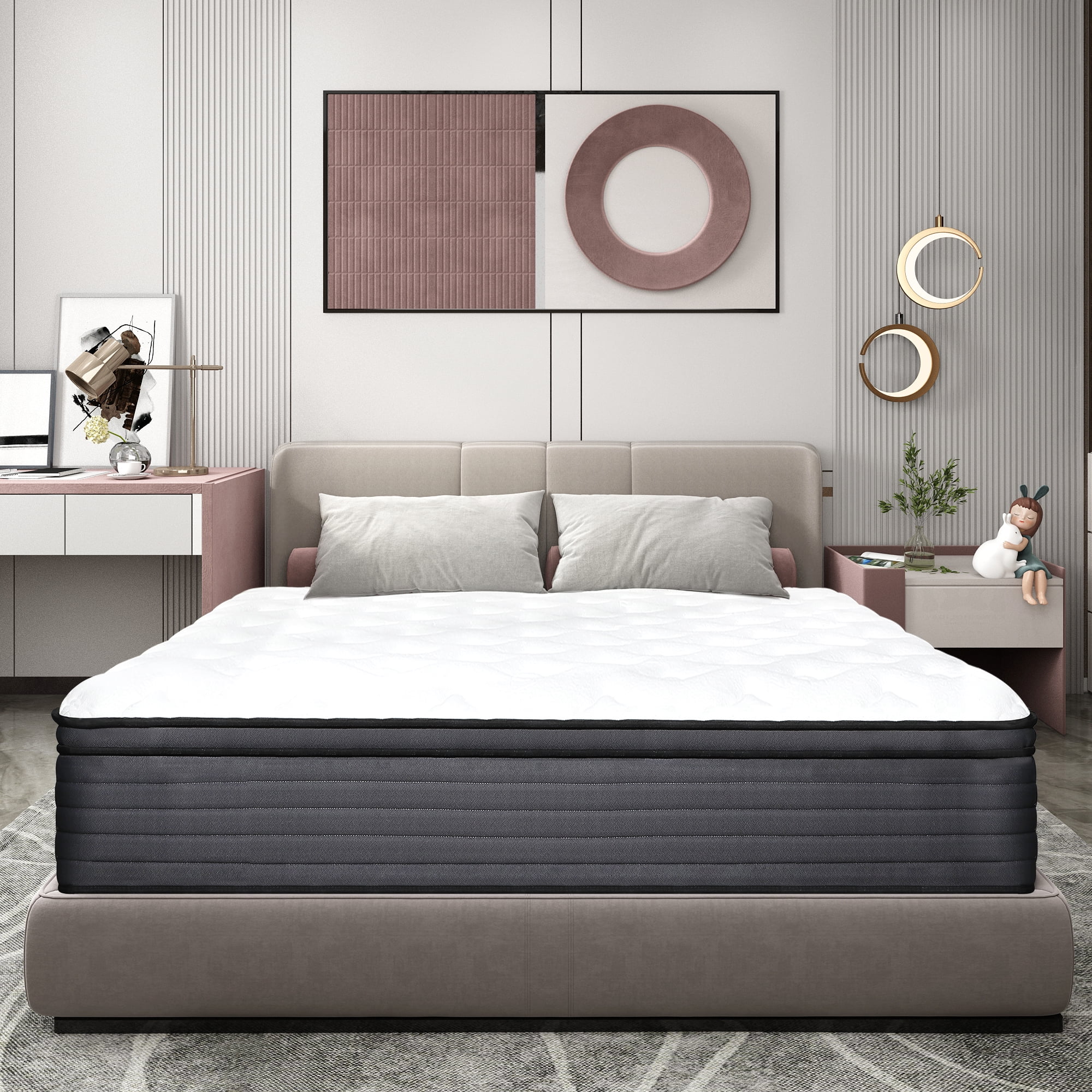 lemontalking 14 inch Twin Mattress,Medium Firm Hybrid Mattresses in a Box