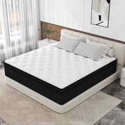 AICEHOME King Mattress, 14 Inch Individual Pocket Springs with Gel Memory Foam, Medium Firm Mattresses in a Box, Hybrid King Size Mattress with Pressure Relief