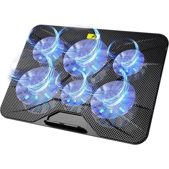 AICHESON Laptop Cooling Pad with 6 High-Speed Fans, Laptop Cooler with Adjustable Angles, Compatible with 14-17.3 Inch Laptops