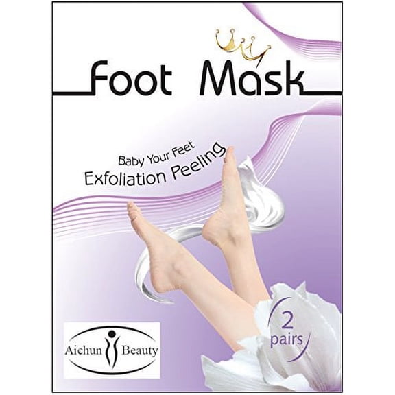 AICHUN BEAUTY Foot Peel Mask 2 Pack, Peeling Away Calluses and Dead Skin cells, Make Your Feet Baby Soft, Exfoliating Foot Mask, Repair Rough Heels, Get Silky Soft Feet (2 PAIR in 1 PACK)