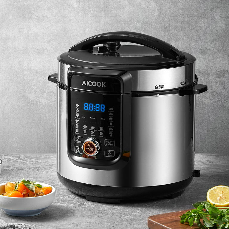 AICOOK 18-in-1 Pressure Cooker, 6 Quart, Slow Cooker, Rice Cooker, Saute,  Multi-Use Programs, Accessories and Recipe Included 