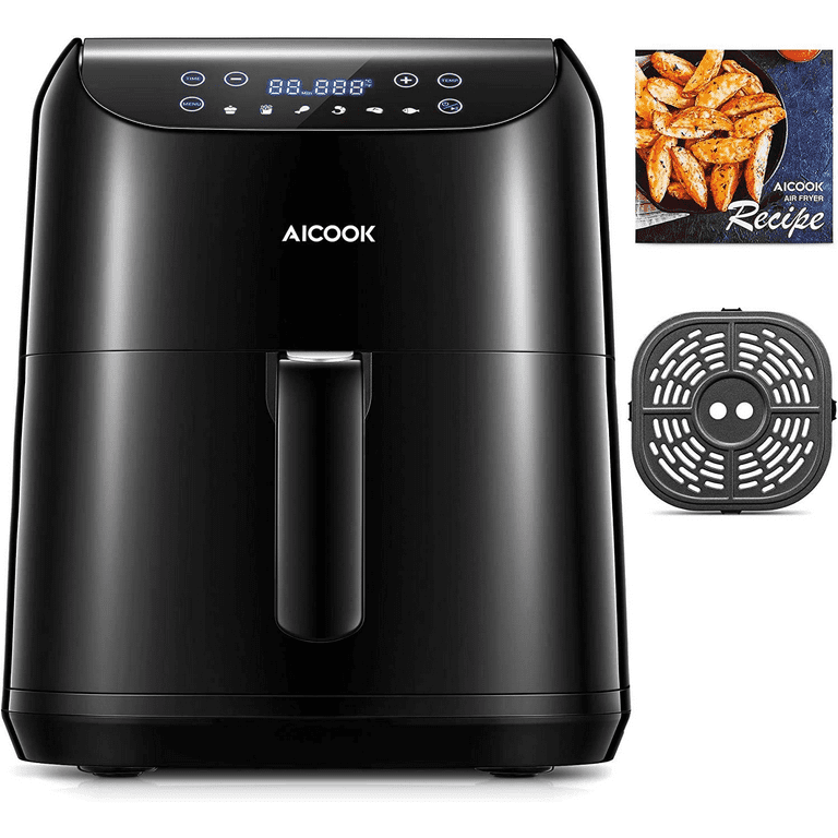 5.8qt Oil-Less Air Fryer, 1700W, 6 Functions, Digital Control, Dishwasher- Safe, Recipe Included, Silver – AICOOK