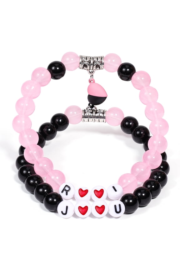 2Pcs Bracelets Set For K POP Girls/Women Merch Bracelets Inspired Bracelets Stackable Stretch Bracelets Jewelry Birthday Christmas for KPop Stuff Fans Cosplay Outfit Gifts Accessories