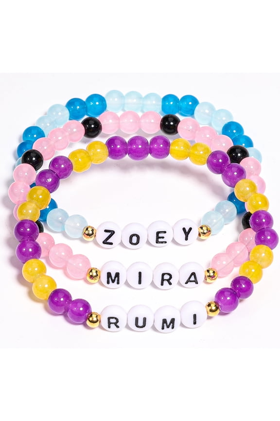 3Pcs Bracelets Set For K POP Merch Bracelets Inspired Bracelets Stackable Stretch Bracelets for KPop Stuff Fans Cosplay Outfit Gifts Accessories Jewelry Birthday Christmas