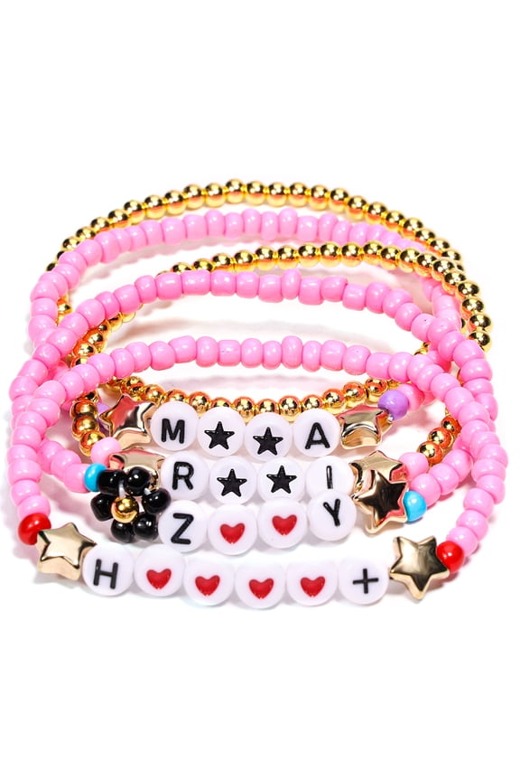 5Pcs Bracelets Set for Kpop Merch Bracelets Inspired Bracelets Stackable Stretch Bracelets Jewelry Birthday Christmas for KPop Stuff Fans Cosplay Outfit Gifts Accessories