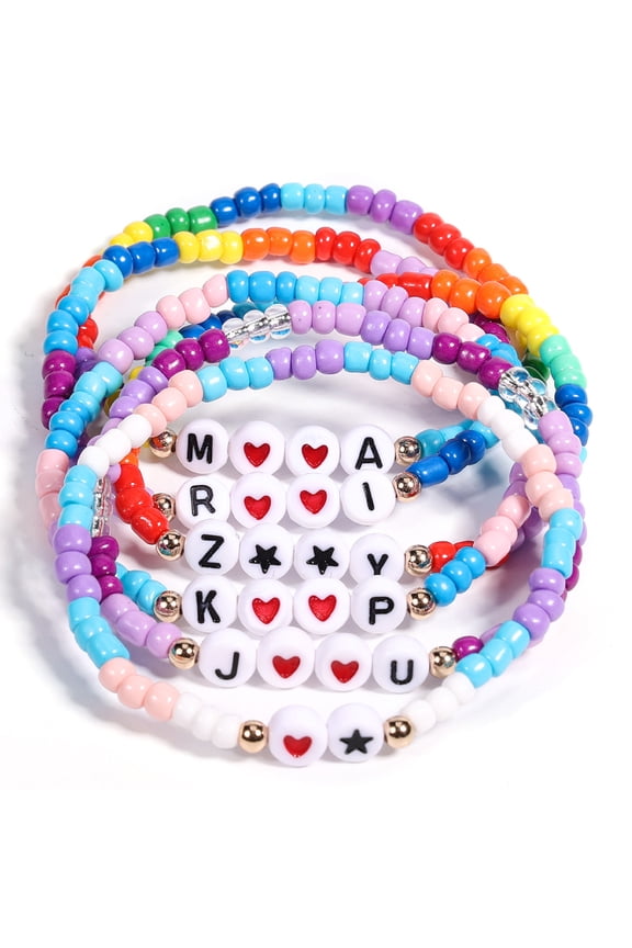6Pcs Bracelets Set For K POP Girls/Women Merch Bracelets Inspired Bracelets Stackable Stretch Bracelets Jewelry Birthday Christmas for KPop Stuff Fans Cosplay Outfit Gifts Accessories