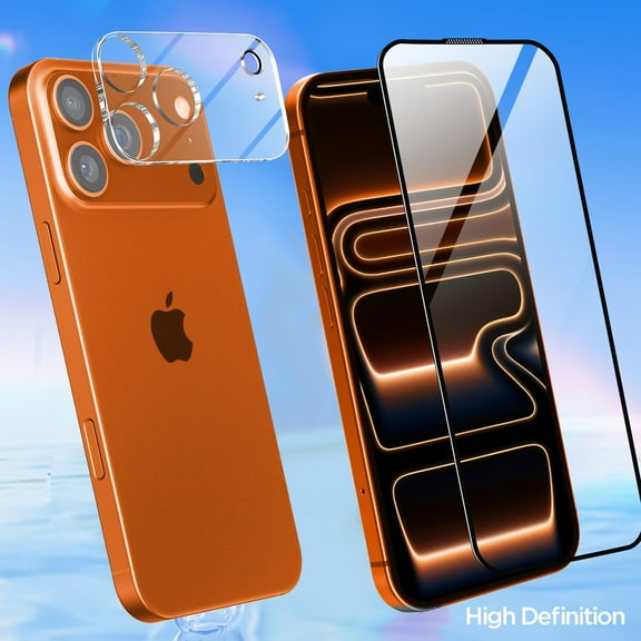 AICase 9H Tempered Glass Screen Protector+Glass Lens Protector For iPhone 17 Pro Camera Lens Protector Flims
