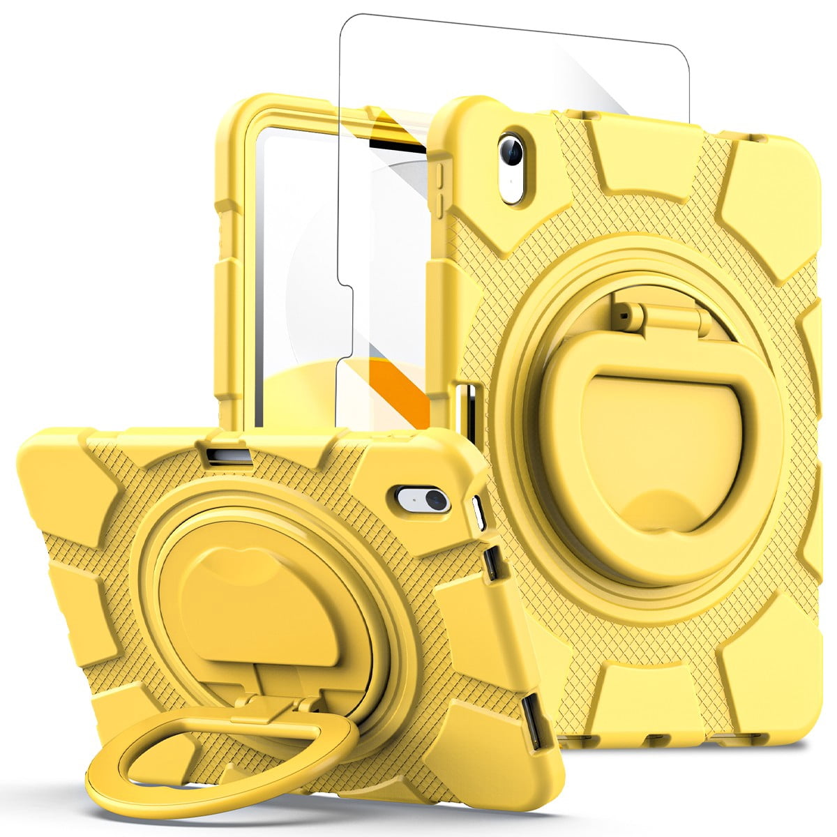AICase For Apple iPad (A16) Case/iPad 11th Generation 11 Inch (2025) Shockproof Rugged Cover With 360 Rotating Stand Built-in Pencil Holder come with a Screen Protector