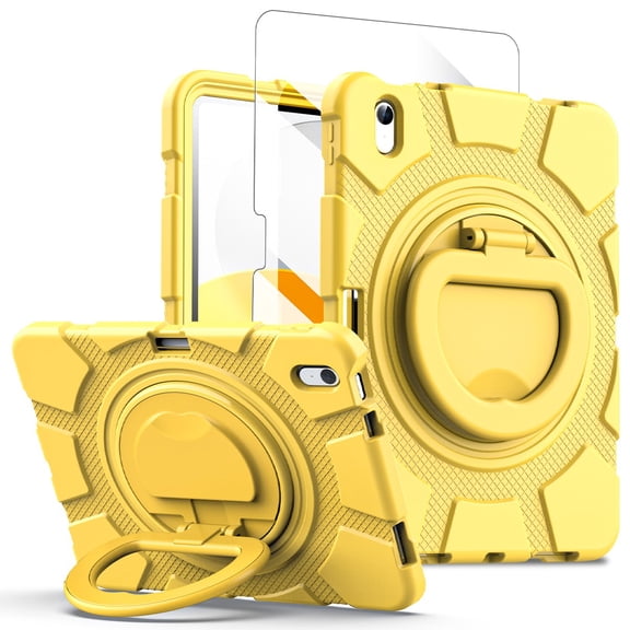 AICase For Apple iPad (A16) Case/iPad 11th Generation 11 Inch (2025) Shockproof Rugged Cover With 360 Rotating Stand Built-in Pencil Holder come with a Screen Protector