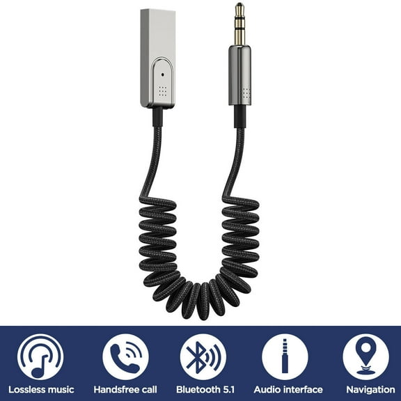 AICase Bluetooth 5.1 Audio Music Receiver Wireless 3.5mm AUX Home Car Adapter