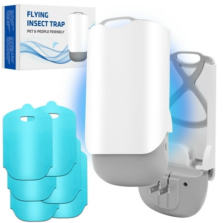 AICase Fly Trap: Flying Insect Light Trap Indoors, Full Size (1 Devices & 5 Cartridges Cards)