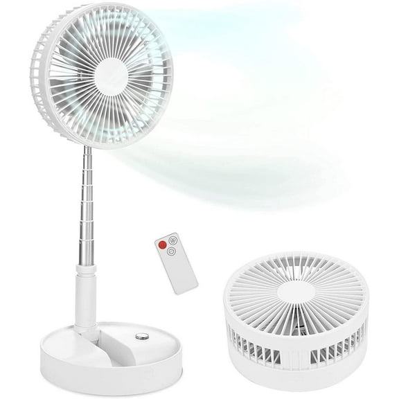 AICase Foldable Portable Table Fan, Height Adjustable Pedestal Fan, Auto-Oscillating Desk Fan 7.5" , Remote Control Standing Fan, Bedroom,Travel, Home, Office
