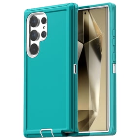 AICase For Samsung Galaxy S24 Ultra Case Heavy Duty Rugged Shockproof Protective Phone Cover ,Green/White