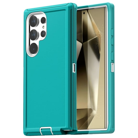AICase For Samsung Galaxy S24 Ultra Case Heavy Duty Rugged Shockproof Protective Phone Cover ,Green/White