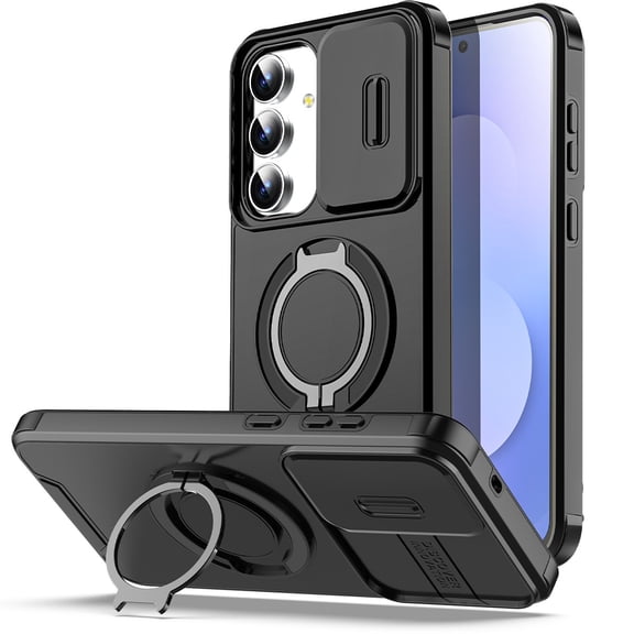 AICase For Samsung Galaxy S25 FE Case Rugged Shockproof Slide Camera Cover Stand Cover