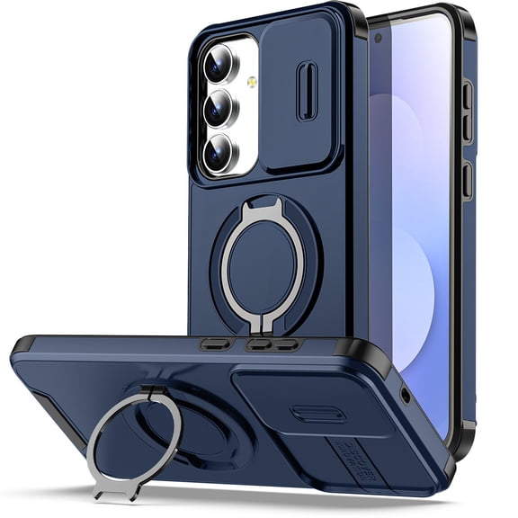 AICase For Samsung Galaxy S25 FE Case Rugged Shockproof Slide Camera Cover Stand Cover