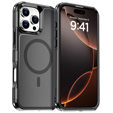 AICase For iPhone 16 Pro Max/16 Plus/16 MagSafe Case Shockproof Heavy Duty Magnetic Rugged Cover Black