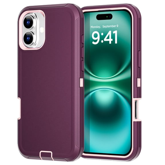 AICase For iPhone 16/iPhone 16 Plus Case Heavy Duty Shockproof 3-Layer Protective Phone Cover