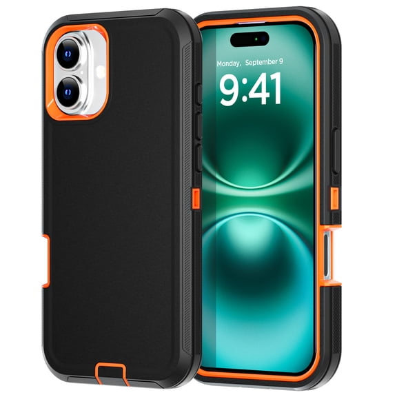 AICase For iPhone 16/iPhone 16 Plus Case Heavy Duty Shockproof 3-Layer Protective Phone Cover