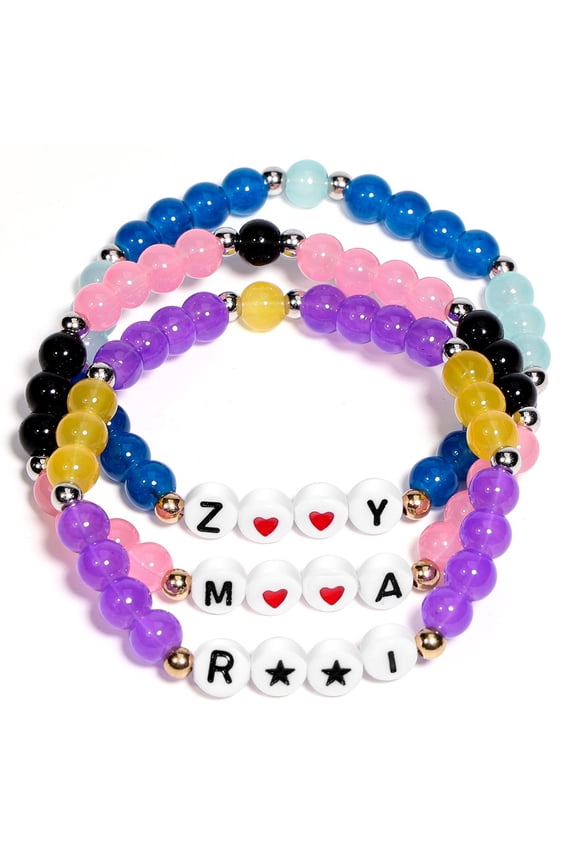 For K POP Merch Bracelets Inspired Bracelets,3Pcs Stackable Stretch Bracelets for KPop Stuff Fans Cosplay Outfit Gifts Accessories Jewelry Birthday Christmas