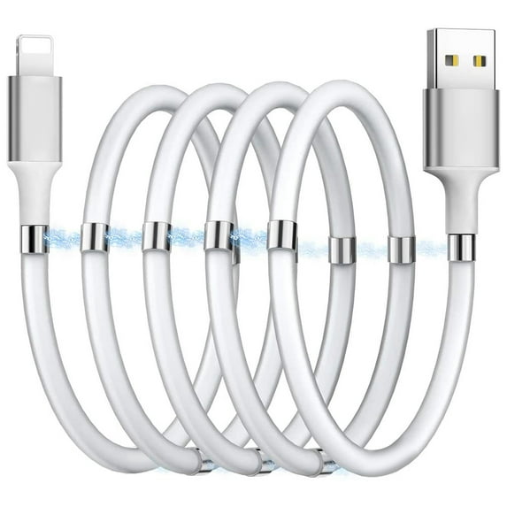 AICase Magnetic Charging Cable,(3FT) Super Organized Charging Magnetic Absorption Nano Data Cable for Phone 11/XS/XS Max/XR/X/8/8 Plus/7/7 Plus/6s/6s Plus/6/6 Plus/SE/5s/5c/5/Pad/Pod