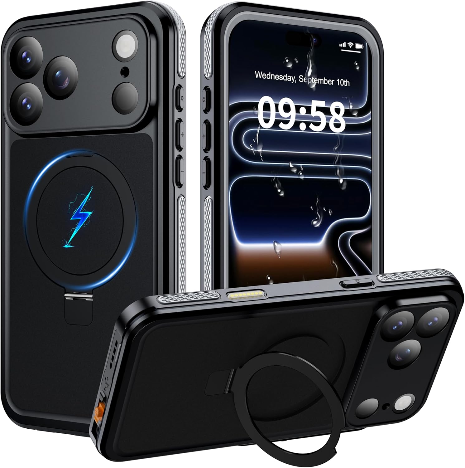 AICase Custodia IPhone 13 Pro 6.1'' Con Protezione Schermo Integrata – Trasparente Antiurto 360°