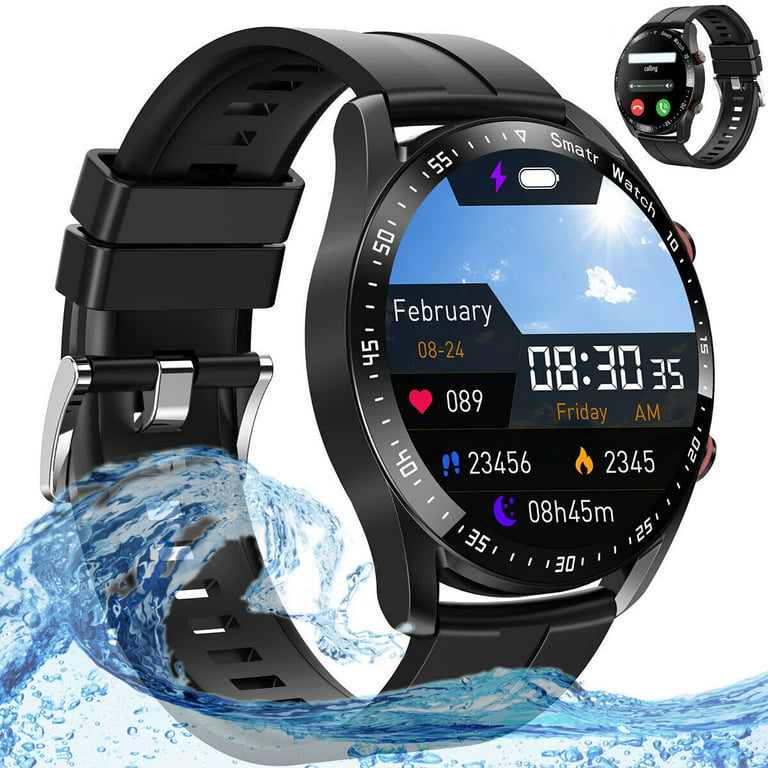 AICase Military Smart Watches for Men, Bluetooth Call Receive Dial, 1.28  IP68 Waterproof Rugged Smartwatch for iPhone/Android, C21 Outdoor Tactical