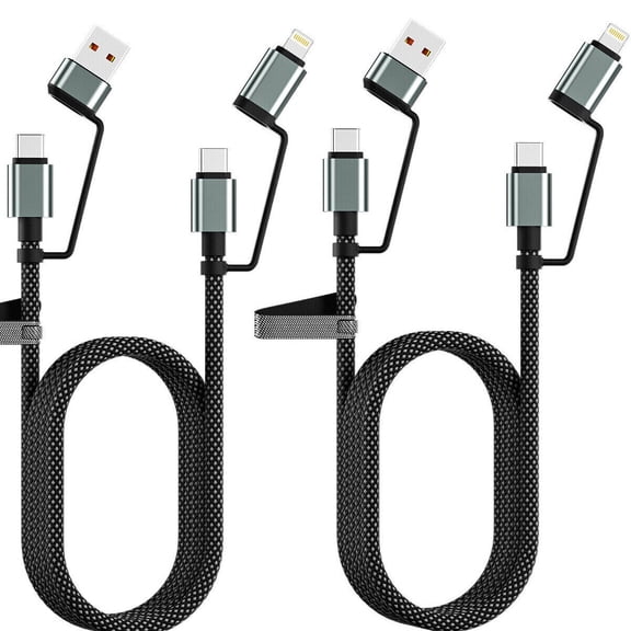 AICase PD 60W Multi USB C QC Fast Charging Cable 4in1 USB C/USB A To USB C/8 Pin For iPhone Samsung