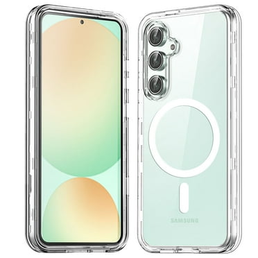 AICase for Samsung Galaxy S24 FE Case Magnetic Transparent Case [Compatible with MagSafe] Military-Grade Drop Protection Shockproof Four Corner Protection Anti-Scratch Clear Phone Case, Transparent